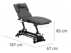 Mesa de massagem elétrica carga máxima 150 kg preto/cinza 14_0007761