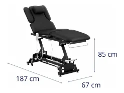 Mesa de massagem elétrica profissional maca de massagem mesa de tratamento fisioterapêutico 2 motores 200 kg preta 14_0007755