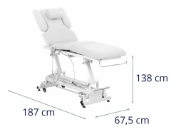 Mesa de massagem elétrica profissional maca de massagem mesa de tratamento fisioterápico 2 motores 200 kg branca 14_0007753