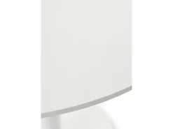 Mesa de melamina em melamina branca 100 diâmetro, base central em metal branco