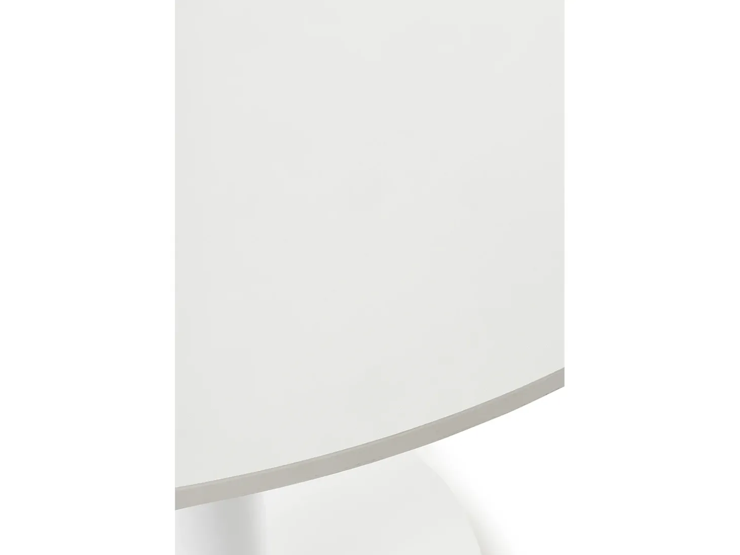 Mesa de melamina em melamina branca 100 diâmetro, base central em metal branco