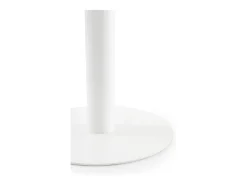 Mesa de melamina em melamina branca 100 diâmetro, base central em metal branco