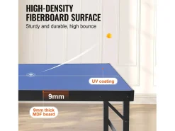 Mesa de Ping-Pong SucceBuy, Mesa de Ping-Pong Plegável, Tamanho Médio, MDF, Uso Interno