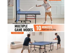 Mesa de Ping-Pong SucceBuy, Tênis de Mesa Profissional, MDF de Interior, Dobrável com Rede de Aperto Rápido, Rodas Bloqueáveis
