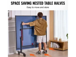 Mesa de Ping-Pong SucceBuy, Tênis de Mesa Profissional, MDF de Interior, Dobrável com Rede de Aperto Rápido, Rodas Bloqueáveis