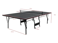 Mesa de pingue-pongue dobrável com rodas para interior cinza C274xL152,5xA76 cm GARRY