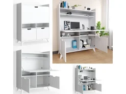Mesa de secretária branco 110x45x140 berdi