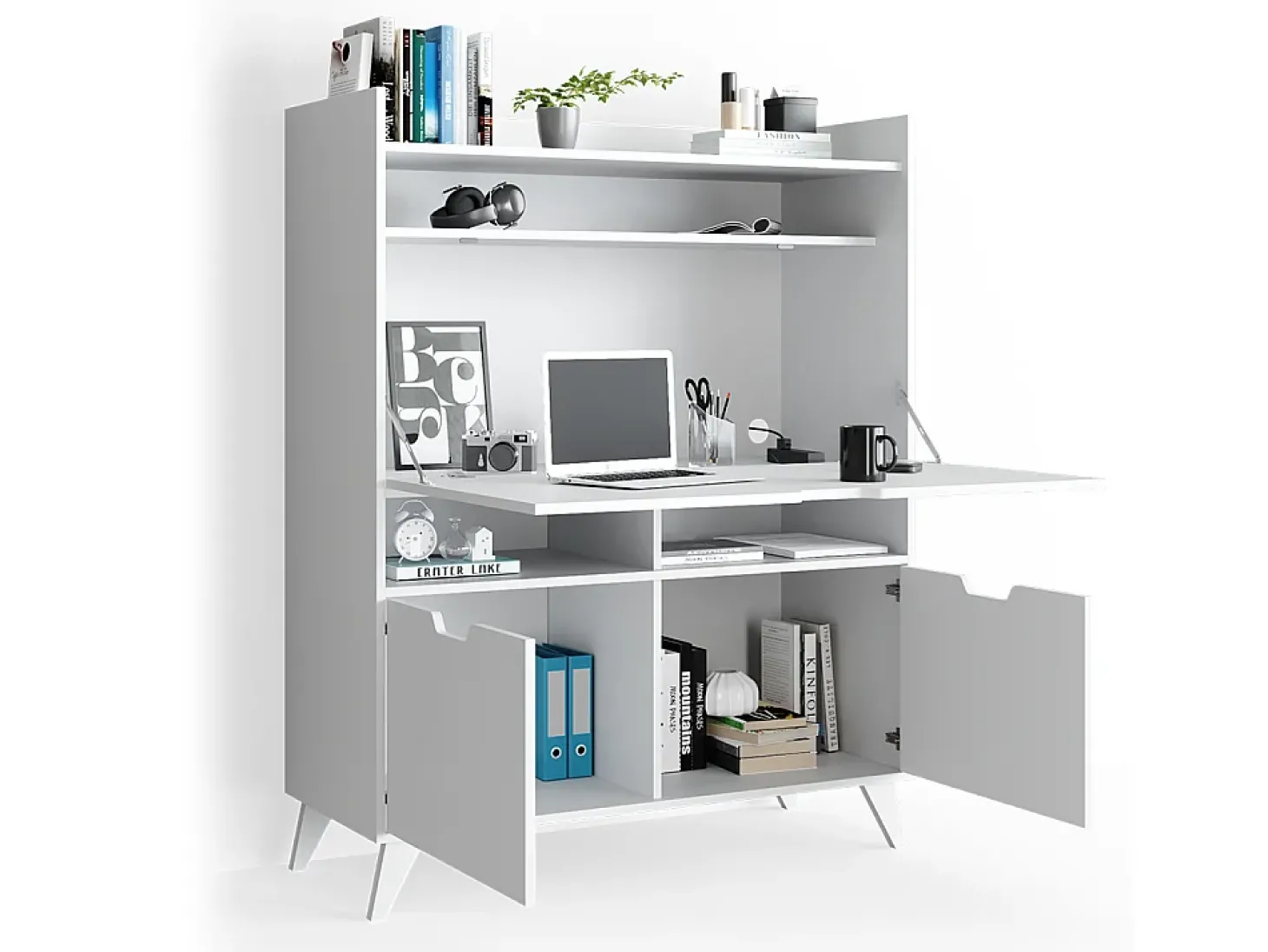 Mesa de secretária branco 110x45x140 berdi