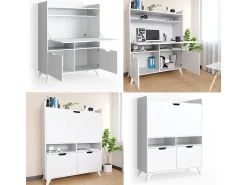 Mesa de secretária branco 110x45x140 berdi