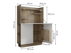 Mesa de secretária sonoma 85x27x118.9 alena