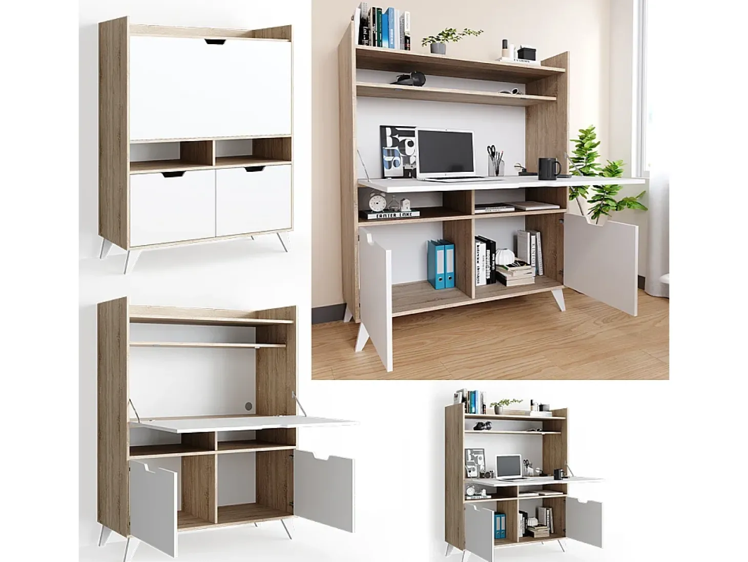 Mesa de secretária sonoma 110x45x140 berdi