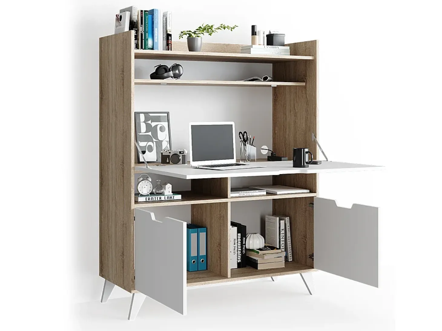 Mesa de secretária sonoma 110x45x140 berdi