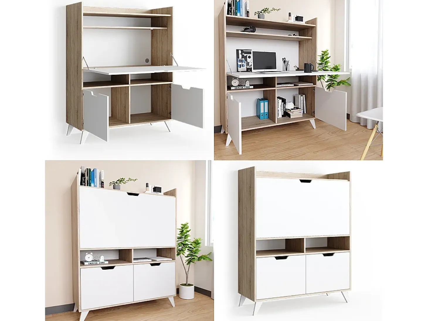 Mesa de secretária sonoma 110x45x140 berdi