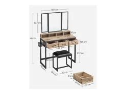 Mesa de Tocador 90x40x140,8 cm Carvalho Castanho/Preto