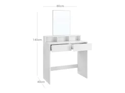 Mesa de toucador 80x40x140 cm branca