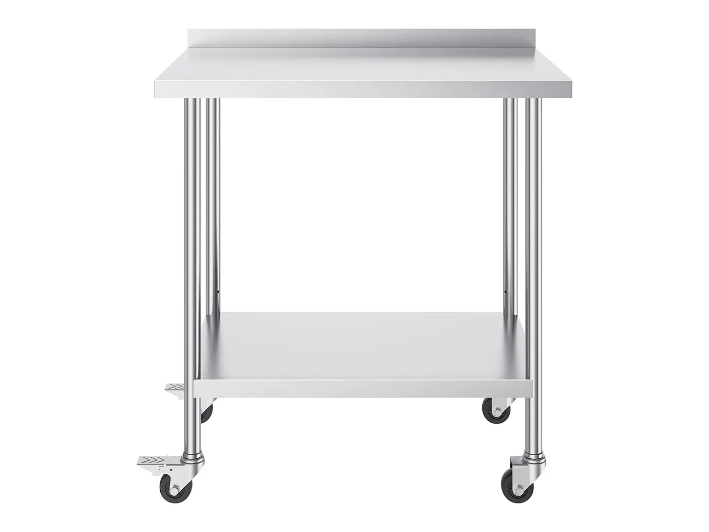 Mesa de Trabalho Comercial em Aço Inoxidável SucceBuy, 91,4 x 61 x 100,6 cm, com Rodízios