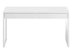 Mesa Dfattor, mesa de escritório multifuncional reversível, mesa de estudo para PC com 2 gavetas, 138x50h75 cm, branca