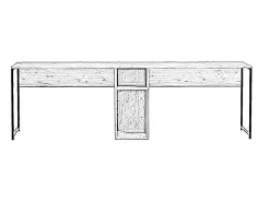 Mesa Dferguso, Mesa multiuso, Mesa de escritório com suporte para PC, Bancada, 240x60h74 cm, Carvalho