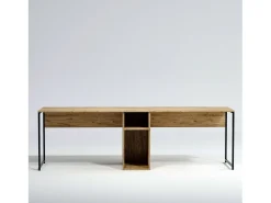 Mesa Dferguso, Mesa multiuso, Mesa de escritório com suporte para PC, Bancada, 240x60h74 cm, Carvalho