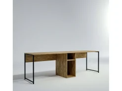 Mesa Dferguso, Mesa multiuso, Mesa de escritório com suporte para PC, Bancada, 240x60h74 cm, Carvalho