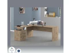 Mesa Dguarin, Mesa de canto para PC, Mesa de escritório multiuso, Mesa multiposições que economiza espaço, 100% Fabricado na Itália, 160x60h75 cm, Carvalho