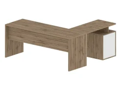 Mesa Dguarin, Mesa de canto para PC, Mesa de escritório multiuso, Mesa multiposições que economiza espaço, 100% Fabricado na Itália, 160x60h75 cm, Carvalho