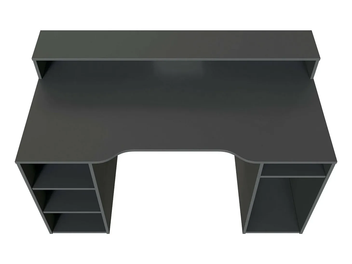 Mesa Dlucum, Mesa de jogos multifuncional moderna, Mesa de estudo para PC e porta CD, Mesa de estudo com prateleiras, 136x67h88 cm, Antracite