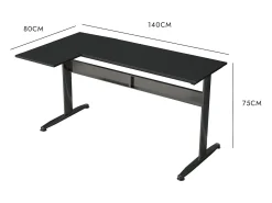 Mesa Dmarian, Mesa de canto, Mesa de escritório multiuso, Mesa de trabalho que economiza espaço, 80x140h75 cm, Preto
