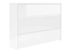 Mesa dobrável com rodízios e carregador sem fios - Acabamento em branco brilhante
