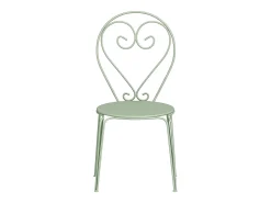 Mesa e 4 cadeiras de jardim metal ferro forjado verde-amêndoa GUERMANTES