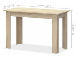 Mesa e bancos de jantar 3 pcs aglomerado carvalho