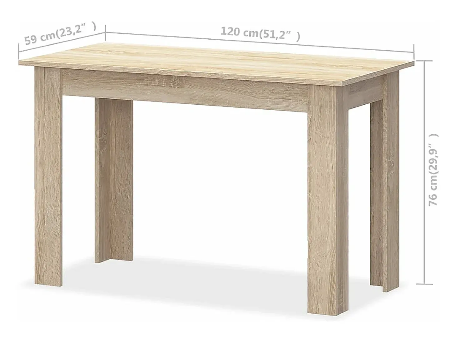 Mesa e bancos de jantar 3 pcs aglomerado carvalho