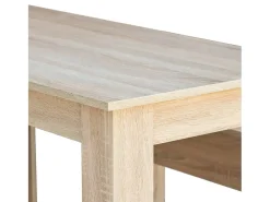 Mesa e bancos de jantar 3 pcs aglomerado carvalho