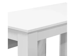 Mesa e bancos de jantar 3 pcs aglomerado branco