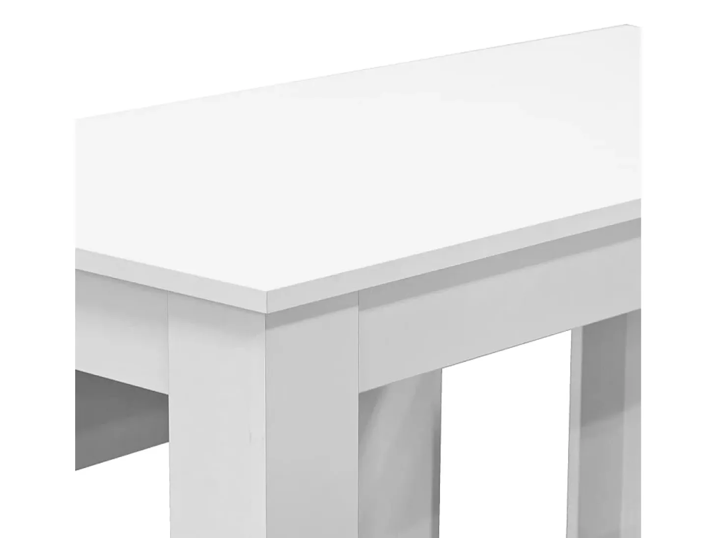 Mesa e bancos de jantar 3 pcs aglomerado branco