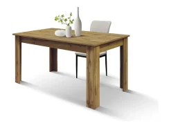 Mesa em madeira, acabamento em carvalho rústico, extensível 120x80 cm - 160x80 cm - ZAGABRIA