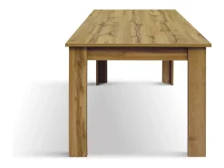 Mesa em madeira, acabamento em carvalho rústico, extensível 120x80 cm - 160x80 cm - ZAGABRIA