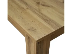 Mesa em madeira, acabamento em carvalho rústico, extensível 120x80 cm - 160x80 cm - ZAGABRIA