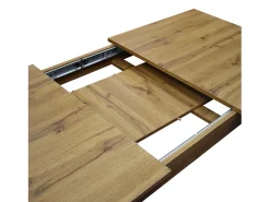Mesa em madeira, acabamento em carvalho rústico, extensível 120x80 cm - 160x80 cm - ZAGABRIA