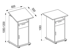 Mesa em pé Melta Livro A. 120 x L. 60 cm x P. 50 cm