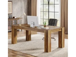 Mesa executiva de 160 cm, Mesa de computador para escritório grande, Mesa de trabalho simples para escrever