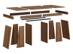 Mesa Executiva de 140 cm, Mesa de Escritório para Casa no Estilo Moderno do Meio do Século com Base em Doble Trapézio