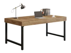 Mesa executiva industrial de 140 cm para escritório em casa, mesa de computador e laptop rústica e simples
