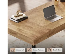 Mesa executiva industrial de 140 cm para escritório em casa, mesa de computador e laptop rústica e simples
