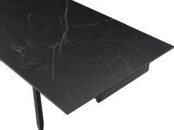 Mesa extens. cerâmica, vidro temp. e metal efeito mármore preto COREMA de Pascal MORABITO
