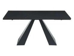 Mesa extens. vidro temp., cerâmica e metal efeito mármore preto LOZIPA de Pascal MORABITO
