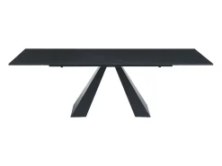 Mesa extens. vidro temp., cerâmica e metal efeito mármore preto LOZIPA de Pascal MORABITO