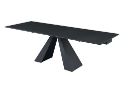 Mesa extens. vidro temp., cerâmica e metal efeito mármore preto LOZIPA de Pascal MORABITO