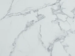 Mesa extensível 2 a 12 lugares em MDF e aço efeito mármore branco e preto - FIRELA