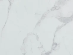 Mesa extensível 4 a 8 lugares em MDF e aço efeito mármore branco e dourado - KOMONI